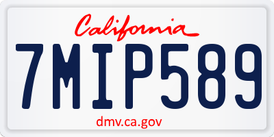 CA license plate 7MIP589