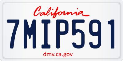 CA license plate 7MIP591