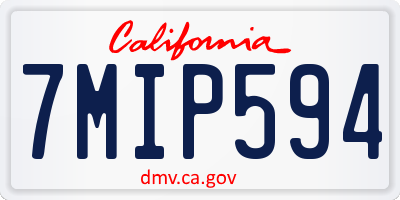 CA license plate 7MIP594