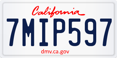 CA license plate 7MIP597