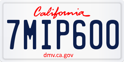 CA license plate 7MIP600