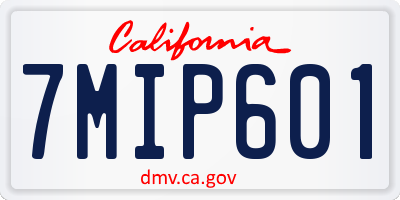 CA license plate 7MIP601