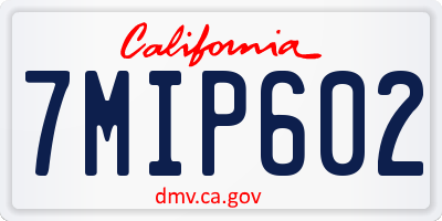 CA license plate 7MIP602