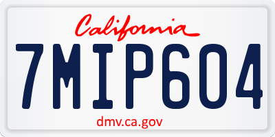 CA license plate 7MIP604