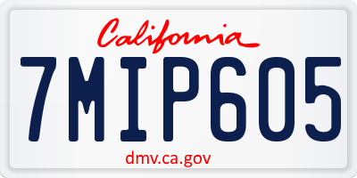 CA license plate 7MIP605