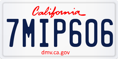 CA license plate 7MIP606