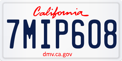 CA license plate 7MIP608