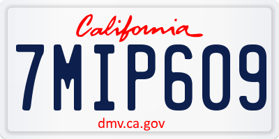 CA license plate 7MIP609