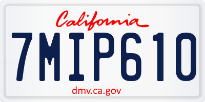 CA license plate 7MIP610