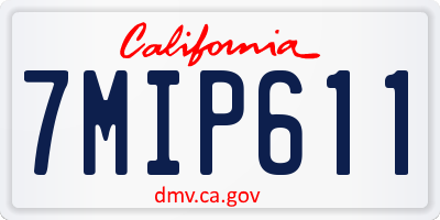 CA license plate 7MIP611