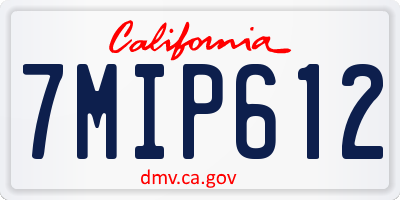 CA license plate 7MIP612