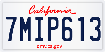 CA license plate 7MIP613