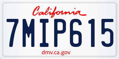 CA license plate 7MIP615