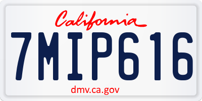 CA license plate 7MIP616