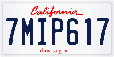 CA license plate 7MIP617