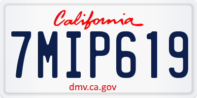 CA license plate 7MIP619