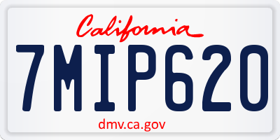 CA license plate 7MIP620