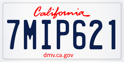 CA license plate 7MIP621