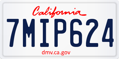 CA license plate 7MIP624