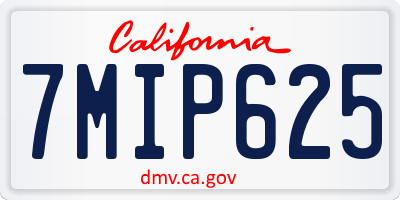 CA license plate 7MIP625