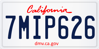 CA license plate 7MIP626