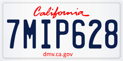 CA license plate 7MIP628