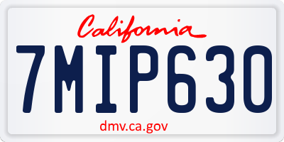 CA license plate 7MIP630