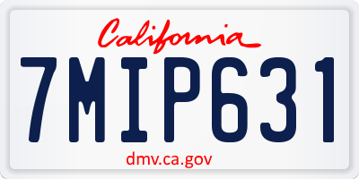 CA license plate 7MIP631