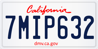 CA license plate 7MIP632