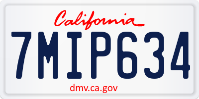 CA license plate 7MIP634