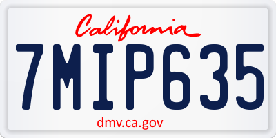 CA license plate 7MIP635