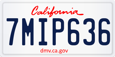 CA license plate 7MIP636