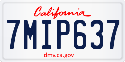 CA license plate 7MIP637