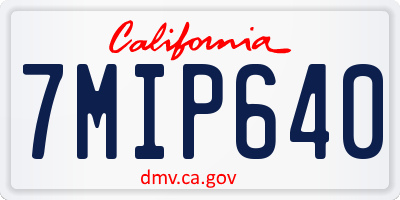 CA license plate 7MIP640