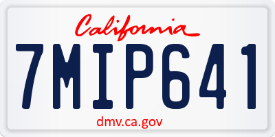 CA license plate 7MIP641