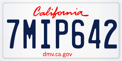 CA license plate 7MIP642