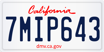 CA license plate 7MIP643