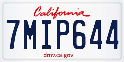 CA license plate 7MIP644