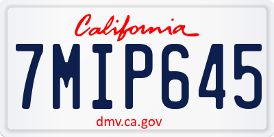 CA license plate 7MIP645