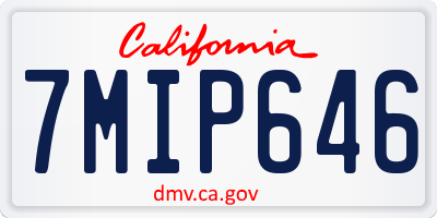 CA license plate 7MIP646