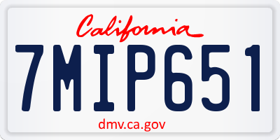 CA license plate 7MIP651