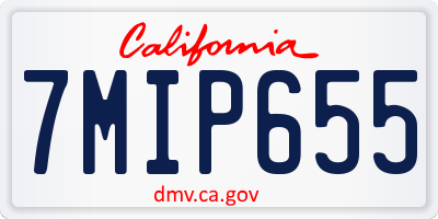 CA license plate 7MIP655