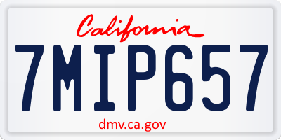 CA license plate 7MIP657