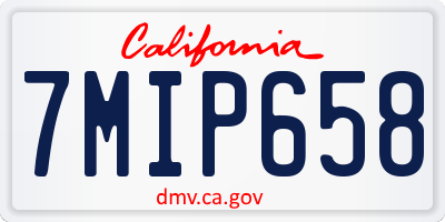 CA license plate 7MIP658