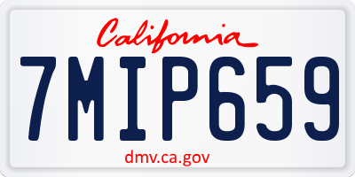 CA license plate 7MIP659