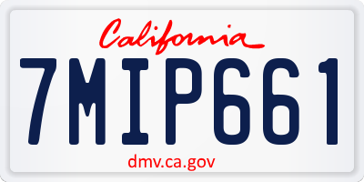 CA license plate 7MIP661