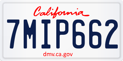 CA license plate 7MIP662