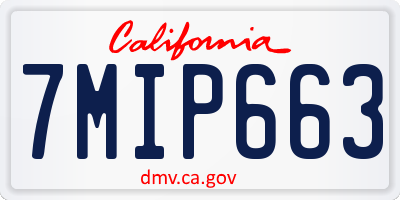 CA license plate 7MIP663