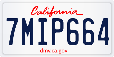 CA license plate 7MIP664