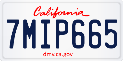 CA license plate 7MIP665